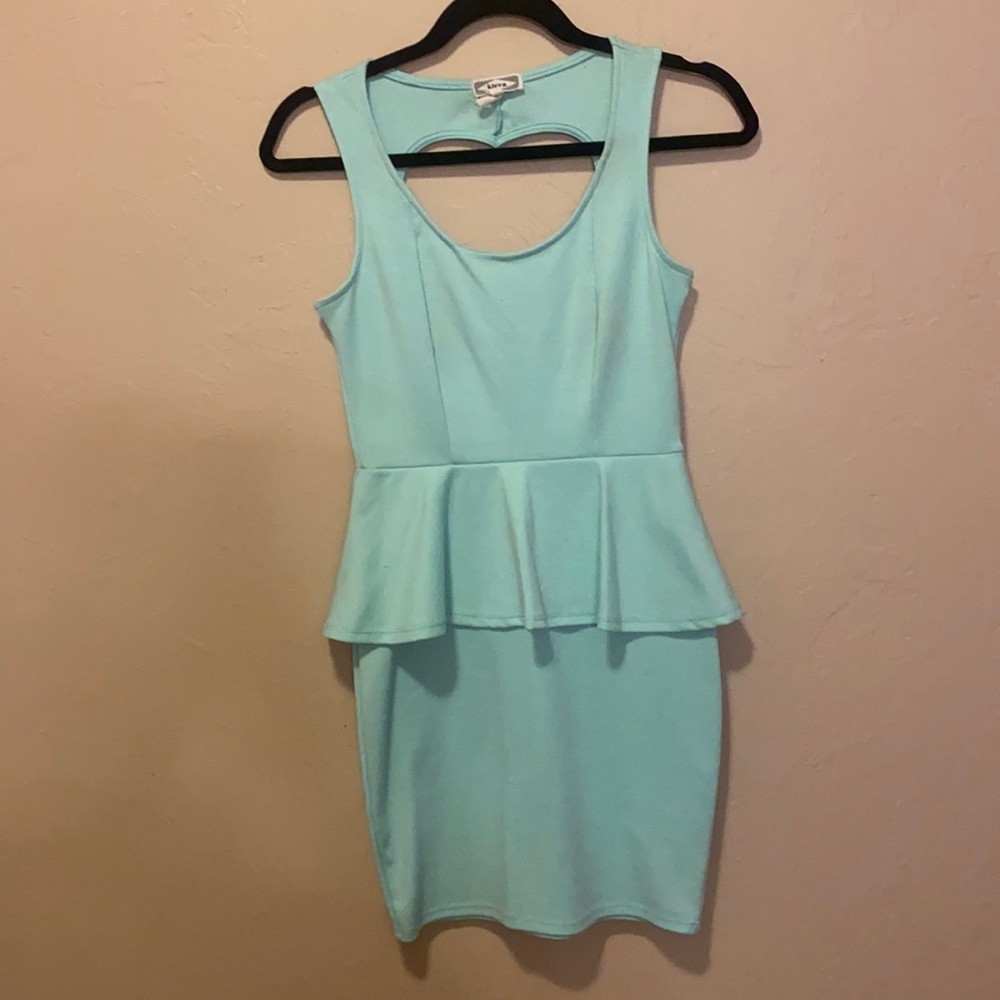 Kirra Teal Peplum Dress